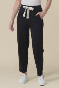 Fisher Black Cotton Barrel Pants,Video