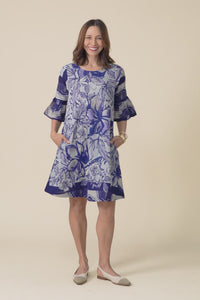Act Blue Floral Cotton Ruffle Dress,Video