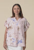 Noella Pink Floral Linen Ruffle Top,Video