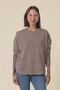 Simplified Brown Cotton Crewneck Sweatshirt