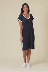 Tula Navy Contrast T-Shirt Dress