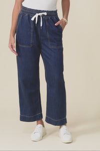Gretal Dark Denim Cropped Pants