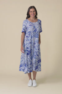 Zaelia Blue Leaf Crescent Dress,Video