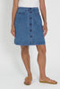 Amanda Light Blue Stretch Denim Skirt,Video