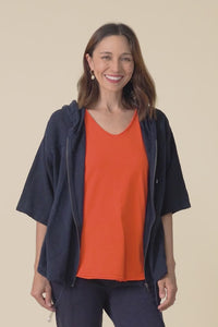 Saltair Navy Linen Zip Jacket,Video