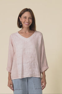 Ziola Pink Linen Cotton Top