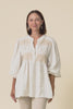 Balos Natural Linen Embellished Top