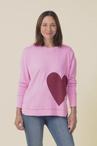 One Heart Pink Cotton Crewneck Sweatshirt,Video