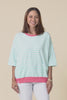 Mazie Light Blue Stripe Cotton Sweat,Video