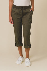 Lindsay Khaki 7/8 Cargo Pants
