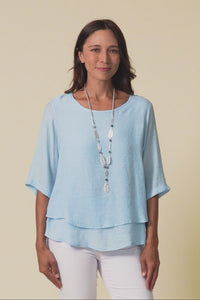 Liora Blue Layered Top