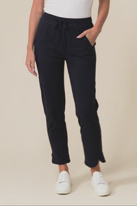 Angie Navy Cotton Drawstring Pants