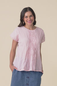 Beck Pink Crinkle Cotton Top,video