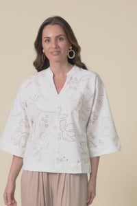 Alena White Blossom Cotton Top,Video