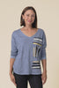 Devon Steel Brush Stroke Cotton Top