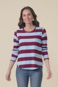 Spritz Light Blue Stripe Long Sleeve Tee,Video