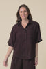 Bliss Chocolate Linen Blend Button Shirt,video