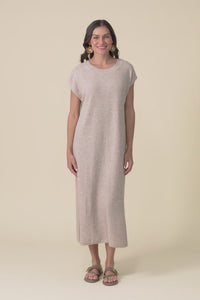 Garrick Beige Cotton Tie Dress,video