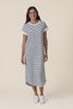 Maggie Navy Stripe Cotton T-Shirt Dress,Video