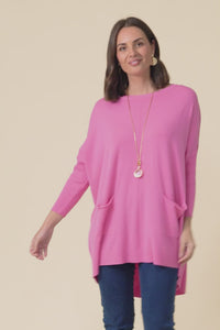 Helsinki Hot Pink Knit Pocket Jumper