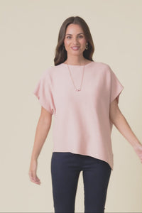 Petra Blush Cotton Blend Knit Top