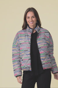 Finch Black Abstract Reversible Jacket