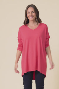 Piper Berry V Neck Knit Jumper