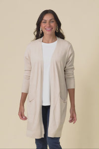 Mary Natural Pocket Cardigan
