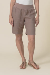 Aster Mocha Linen Shorts,video