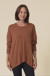 Dianne Chocolate Button Knit Jumper