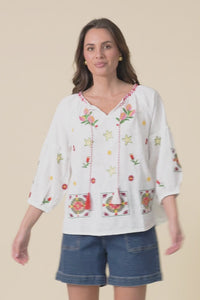 Paradiso Cream Beach Cotton Tassel Top,video