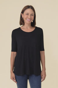 Maya Black Half Sleeve Tee