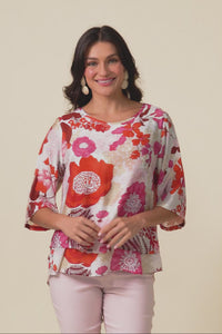 Liora Orange Garden Layered Top