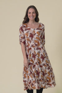 Nessa Brown Flower Crescent Dress,Video