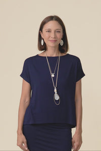 Wilde Navy Bamboo Box Tee