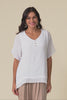Alison White Layered Button Top