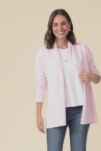 Primrose Pink Cotton Drape Cardigan