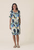 Victoria Blue Geo Linen Blend Dress,Video