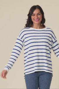 Bradford Blue Stripe Knit Top