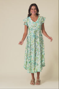 Libby Green Mosaic Midi Dress