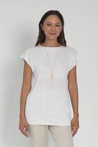 Ollie White Cotton Knit Tee