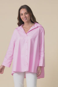 Jeanie Pink Cotton Pleated Shirt,video