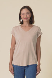 Monte Oat Cotton Vee Tee