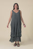 Toya Charcoal Crinkle Cotton Layer Dress,video