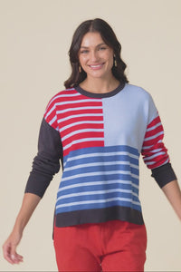 Effie Blue Stripe Knit Jumper