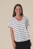 Toronto White Stripe Cotton Tee