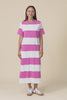 Bold Magenta Stripe Cotton Tee Dress,Video