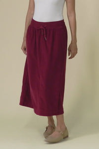 Winnie Burgundy Corduroy Cotton Skirt,Video