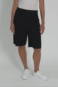 Simone Black Bamboo Shorts