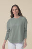 Simplified Sage Cotton Crewneck Sweatshirt,video